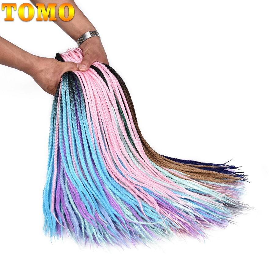 Tomo box braids crochet braids 22 strands 24 inch ռ Ӹ Ȯ braids ombre brading hair blonde bug ũ  ׸